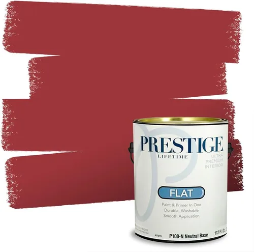 Miniatura 16 de Prestige Paints E100-T-SW6591 Pintura exterior e imprimación en uno, 1 galón, plano, combinación comparable de Sherwin Williams Amaryllis, 1 galón