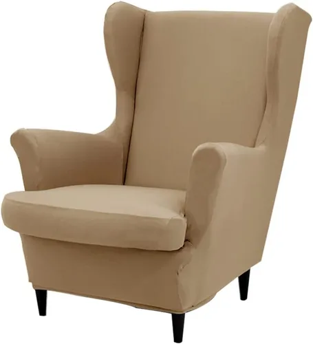 Miniatura 22 de Fundas para silla Wingback, 2 piezas, fundas elásticas para sillón de ala de color sólido con parte inferior elástica, protector de muebles