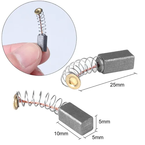 Miniatura 4 de 20 cepillos de motor de carbono para herramienta eléctrica de 0.394 in x 0.197 in x 0.197 in