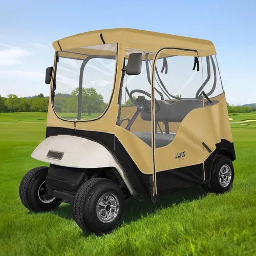 Miniatura 11 de 10L0L Funda negra para carrito de golf EZGO TXT para 2 pasajeros, cubierta transparente de lluvia de 4 lados para ventana para todo tipo de clima