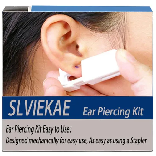 Miniatura 7 de Kit de piercings de oreja, kit de perforación de oreja sin dolor, kit de pistola de perforación de oreja fácil de usar con aretes de plata de 0.118