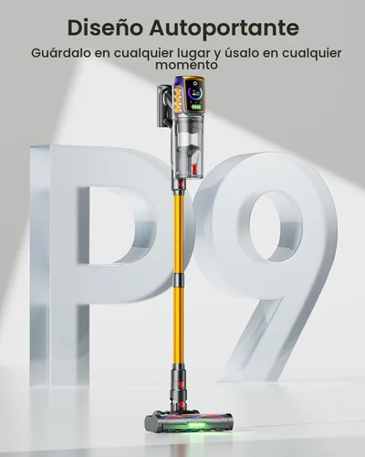 Miniatura 4 de Aspiradora inalámbrica, 55 kPa, 650 W, 650 W, 65 minutos, para el hogar, aspiradora de palo con pantalla LED y cepillo antienredos y diseño