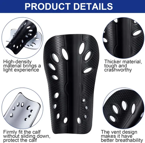 Miniatura 4 de ANCIRS 2 Pair Soccer Shin Guards for Youth, Breathable Shin Guard Sleeves for Football Games, Protective EVA Cushion for Youth Men & Women