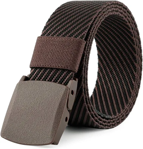 Miniatura 13 de JASGOOD Cinturón de hombre de lona de nailon transpirable, estilo militar táctico, con hebilla de plástico