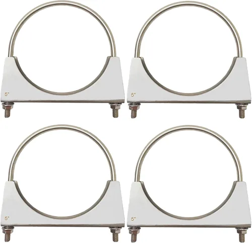 Miniatura 11 de Abrazadera de escape de acero inoxidable 304 con pernos en U de 1.25 pulgadas, abrazaderas de tubo de 1.25 pulgadas de ancho, abrazadera de escape