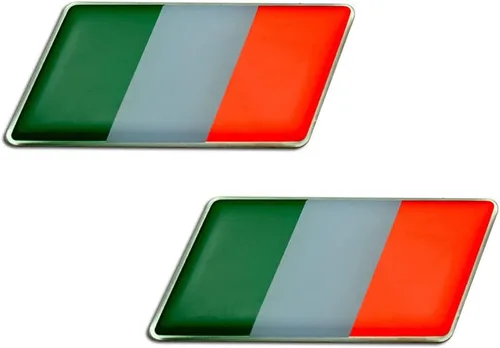 Miniatura 3 de 2 x (Par/Juego de 2) Emblema de la bandera italiana italiana placa de nombre rara para Aprilia Benelli Beta Motor Bimota Borile Cagiva Ducati Fantic