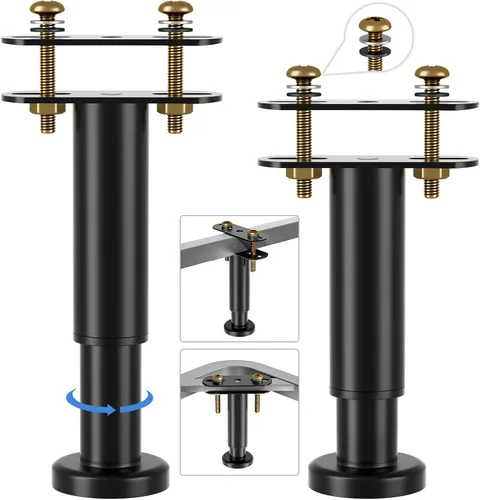 Miniatura 12 de Juego de 4 patas de repuesto ajustables para cama, patas de soporte de marco de cama de metal ajustables de 5.9 a 9.84 pulgadas, patas de soporte