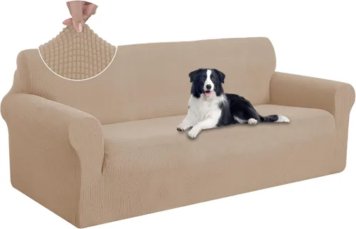 Miniatura 65 de U-NICE HOME Funda elástica para sofá, lavable, protector de muebles para sofá de 3 cojines, apta para mascotas (sofá, gris)