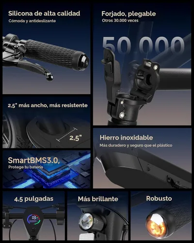 Miniatura 6 de ECOROAD EC10 Electric Scooter for Adults, 750W Motor & 25 MPH & 35 Miles Long Range, 10" Tires with Dual Suspension, Foldable Commuting E Scooter