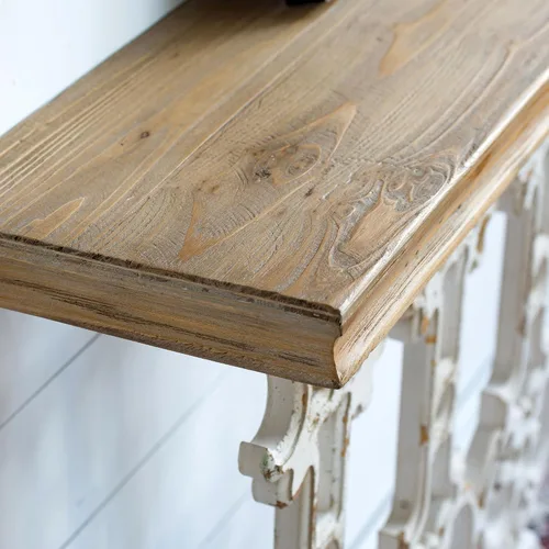 Miniatura 7 de 31.9" Small Console Table, Retro Farmhouse French Country Vintage Console Table Entryway Table Sofa Table for Living Room Bedroom Hallway, White