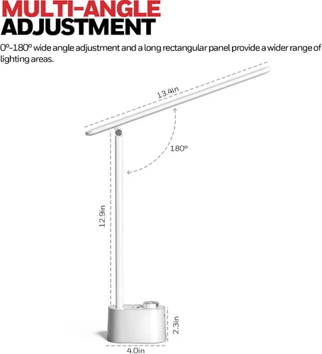 Miniatura 2 de Honeywell Lámpara de escritorio LED mejorada - H01 Pro Sunturalux™ Luz de escritorio plegable con puerto de carga USB A+C, lámpara de mesa regulable