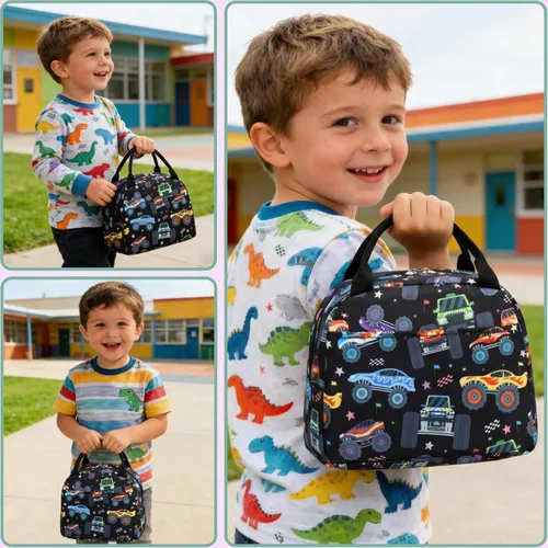 Miniatura 8 de CAMTOP Bolsa de almuerzo para niños, bonita lonchera aislada para niños y niñas, loncheras a prueba de fugas para la escuela