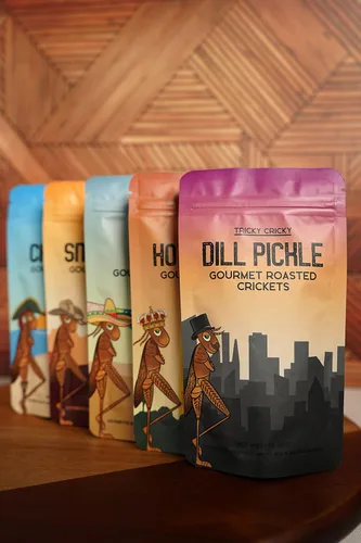 Miniatura 3 de Tricky Cricky Bocadillos Comestibles de Grillo con Sabor para Humanos – Cultivados en Estados Unidos – Snacks Gourmet Únicos y Saludables
