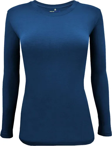 Miniatura 61 de Natural Uniforms Camiseta Under Scrub para mujer, cuello redondo, manga larga, paquete de 3, paquete múltiple de 3