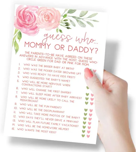 Miniatura 5 de Printed Party Juegos de baby shower para niñas: 5 juegos y actividades, tema floral Baby in Bloom, 50 invitados