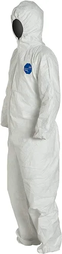 Miniatura 2 de Traje de seguridad desechable Dupont con muñecas, tobillos y capucha elásticos, L, Blanco