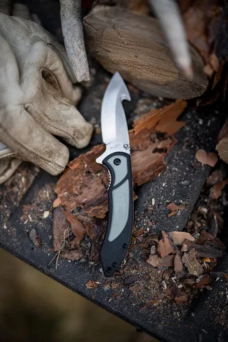 Miniatura 4 de Old Timer Trail Boss - Cuchillo plegable con gancho intestinal de 8 pulgadas con acero inoxidable de alto carbono, mango de agarre de TPE