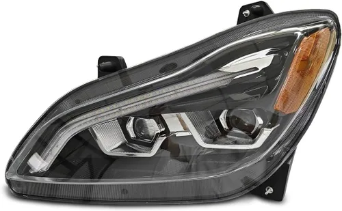 Miniatura 17 de Conjunto de par de faros delanteros LED completos Blackout para camiones semi Kenworth T660 170 T270 T370 T660 T700 2008-2019 DRL Halo Secuencial