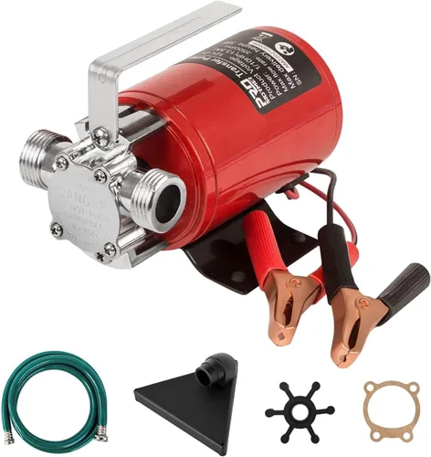 Prostormer - Bomba utilitaria, 12 V CC 350 GPH eléctrica de 1/10 HP Mini bomba de transferencia de agua portátil con kit de manguera de agua, ideal