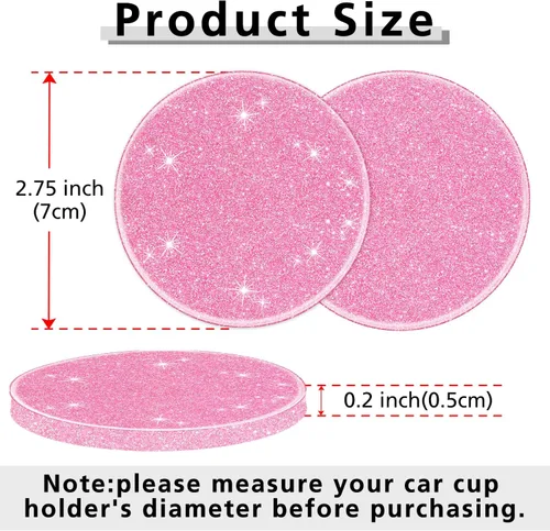 Miniatura 2 de Jupswan Portavasos para automóvil, paquete de 2 unidades, lindo acrílico nuevo, accesorios para decoración de interiores para mujeres