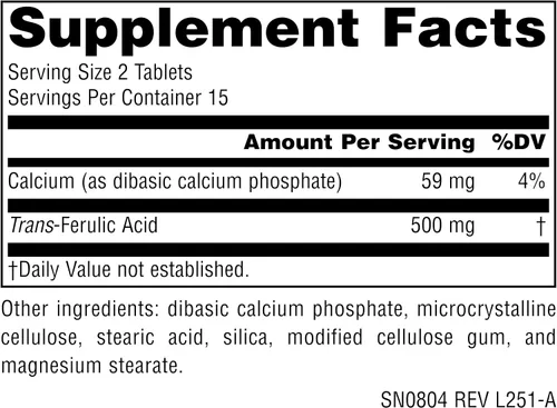Miniatura 2 de Source Naturals Ácido Transferúlico 250 mg, 30 Tabletas