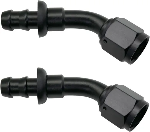 YSIL 10AN de hembra a 5/8" Manguera estriada 45 grados giratoria de aluminio con bloqueo de empuje, conector de extremo de manguera para línea de