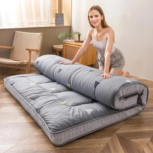 Miniatura 17 de MAXYOYO Colchón de futón con estampado floral, colchón de suelo japonés acolchado para cama, almohadilla para dormir extra gruesa plegable, tumbona