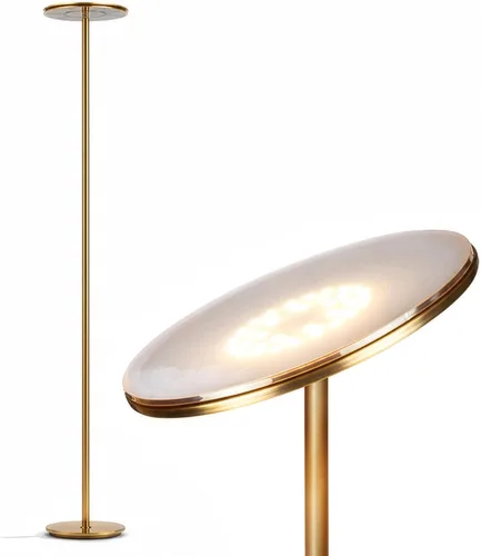Brightech Lámpara de pie Sky LED, lámpara de pie Torchiere súper brillante para decoración de sala de estar y oficina - lámpara de pie regulable,