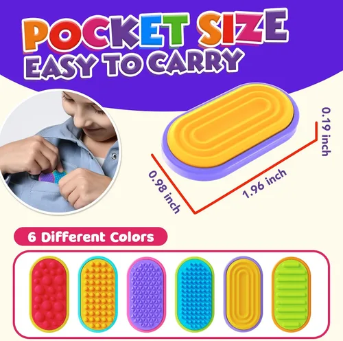 Miniatura 5 de Juguetes magnéticos sensoriales fidget para niños: Deslizadores magnéticos de silicona fidgets antiestrés para autismo, alivio de ansiedad, juguetes