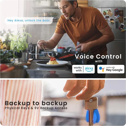 Miniatura 9 de Lockly Vision Elite - Cerradura inteligente de video con cámara, cerrojo inteligente Wi-Fi para puerta delantera, teclado PIN Genie®, cerradura