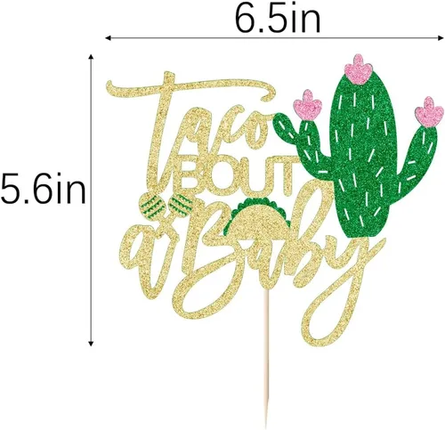 Miniatura 2 de Sleyberoy Taco Bout a Baby Cake Topper-Fiesta de cumpleaños temática mexicana 、 taco Bout a Baby Shower 、 revelación de género, papel para fiesta