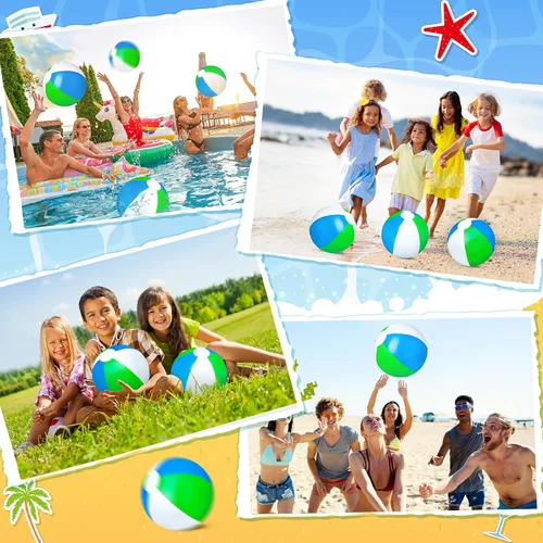 Miniatura 5 de Talltalk Paquete de 80 bolas de playa inflables de 12 pulgadas a granel para niños, pelota de piscina de verano, recuerdos de fiesta en la playa
