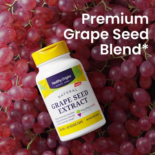 Miniatura 4 de Healthy Origins Extracto de semilla de uva de 300 mg, 150 cápsulas vegetales - MegaNatural-BP, hecho de uvas de California, apoya la salud
