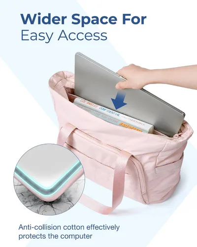 Miniatura 4 de BAGSMART Bolsa de mano para mujer, bolsa de mano con cremallera, bolsa de hombro grande con asa superior para viajes, trabajo, compras, gimnasio