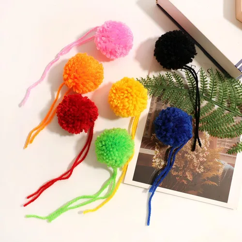 Miniatura 2 de 20 pompones de hilo grandes de 2 pulgadas, hechos a pedido, bolas de hilo acrílico para sombreros o decoraciones de fiesta, pompones de manualidades