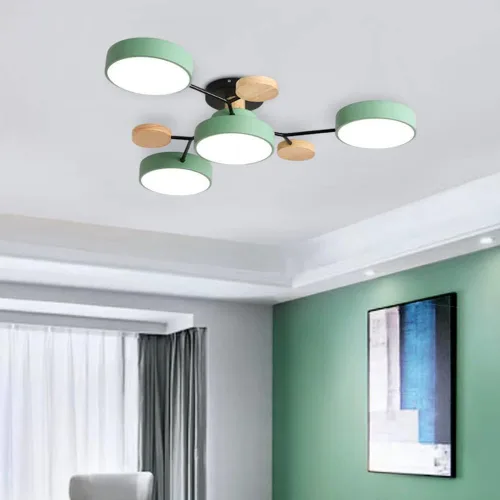 Miniatura 18 de Lámpara de techo LED moderna, lámpara LED regulable de 55 W, lámpara de techo moderna de montaje empotrado, lámpara de techo de madera para sala