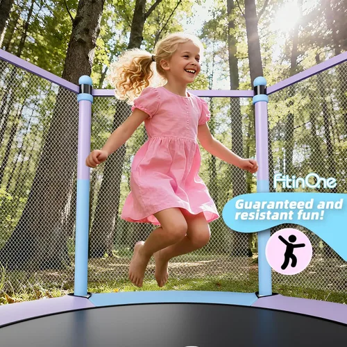 Miniatura 7 de Fitinone - Cama elástica para niños, de 5 pies, para interiores y exteriores, con malla de seguridad, regalos de cumpleaños para niños, regalos