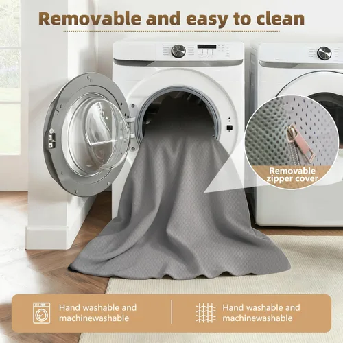 Miniatura 7 de Colchón triple de espuma viscoelástica, cama individual portátil de 4 pulgadas, tapete plegable con funda lavable, asa y parte inferior