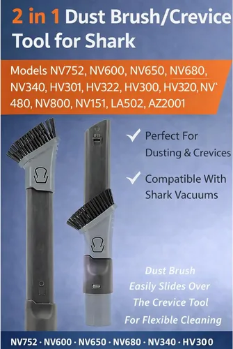 Miniatura 5 de Qualtex Herramienta de hendidura 2 en 1 compatible con Shark NV752, NV600, NV650, NV680, NV340, HV301, HV322, HV300, HV320, NV480, NV800, NV151