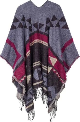 Miniatura 29 de Chales cálidos para mujer, cárdigan con frente abierto, estilo vintage, poncho