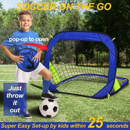 Miniatura 5 de EVERRUSH Porterías de Fútbol Desplegables con Redes para Patio Trasero Playa Entrenamiento de Fútbol Mini Portátil Plegable Ligera