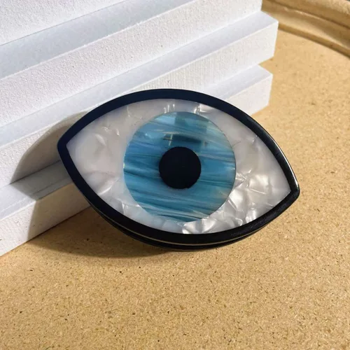 Miniatura 2 de Pinza para el cabello de ojo malvado de ojo grande, antideslizante, amuleto grande de pavo, horquilla fuerte para mujeres y niñas, accesorios para a
