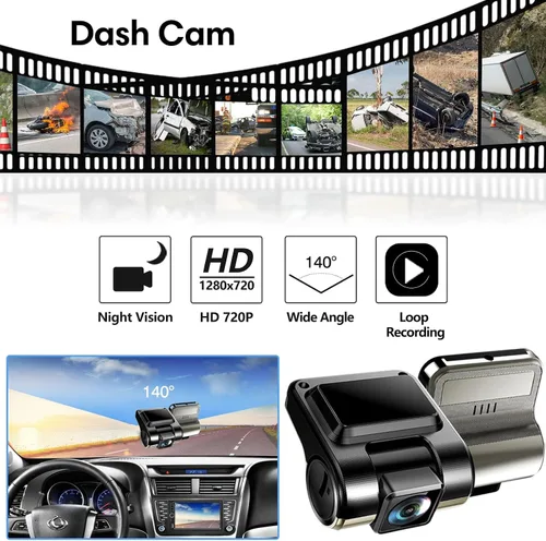 Miniatura 4 de Estéreo de coche de doble DIN con cámara de tablero, compatible con Apple Carplay, Android Auto, receptor de radio de coche con pantalla táctil de 7