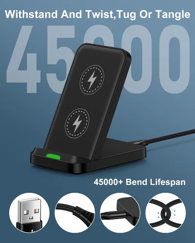 Miniatura 6 de Soporte de Carga Inalámbrica Android para Samsung Galaxy S26 S25 Ultra S24, Soporte de Teléfono de Carga Inalámbrica de 15 W para iPhone 17 Pro Max