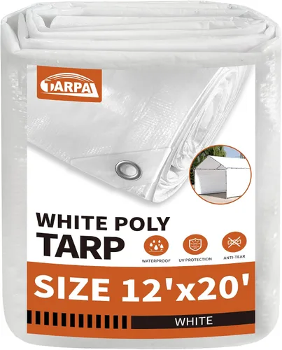 Miniatura 27 de TARPAL Lona azul de 4 x 12 pies, lonas de resistencia media de 8 mil impermeables, resistentes a desgarros con ojales de metal, adecuadas