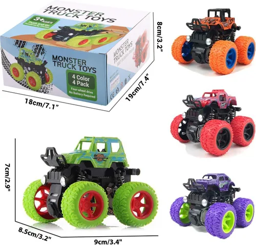 Miniatura 2 de Lonandy - Juguetes de Monster Truck para niños - Autos de inercia de empuje y marcha juguetes de acrobacias para niños pequeños de 3 a 8 años