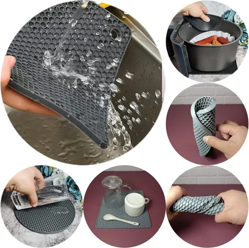 Miniatura 3 de Juego de salvamanteles de silicona, almohadillas calientes y salvamanteles para platos calientes, ollas y sartenes, almohadillas calientes
