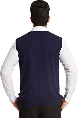 Miniatura 2 de PJ Paul Jones Chaleco de punto con cuello en V para hombre clásico sin mangas