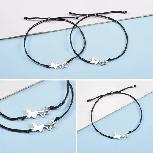 Miniatura 4 de BOCHOI Pinky Promise - Pulseras a juego para parejas, mejor amiga, mejor amiga, amistad, madre, hija, niña, él, novia, novio