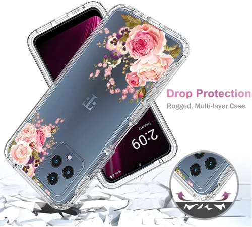 Miniatura 7 de Funda para REVVL 6 5G/T Phone 5G TMAF025G con protector de pantalla de vidrio templado, cuerpo completo, transparente, flexible, con protección